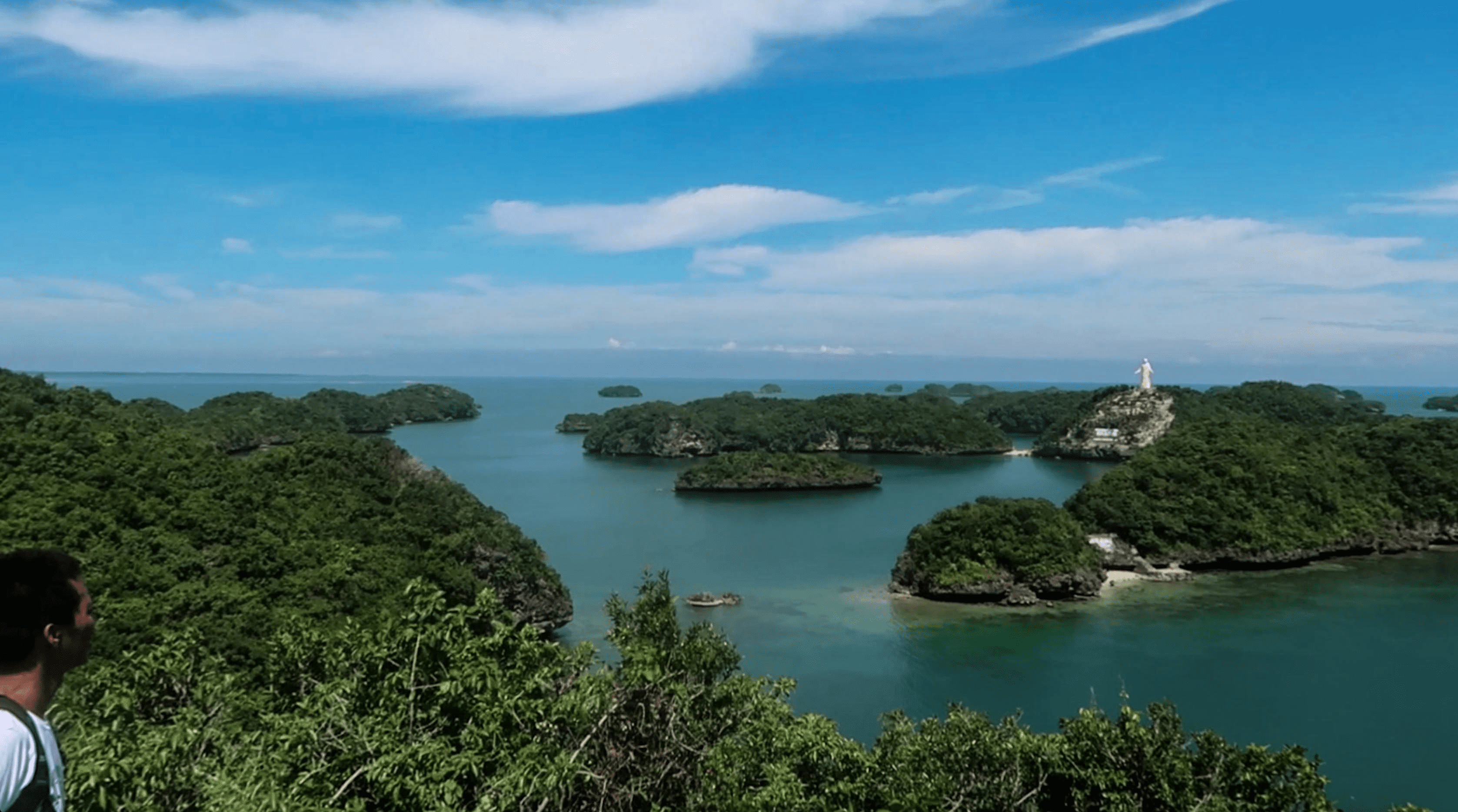 reynold enjoying view at observation deck at governor's island in hundred islands pangasinan philippines